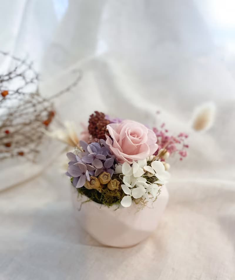 永生玫瑰盆花  永生玫瑰桌花 開幕 生日 交換禮物 居家擺飾