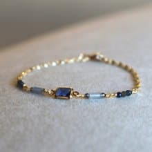 九月誕生石 藍寶石 鋯石 天然石 手鍊 - 成就感 -