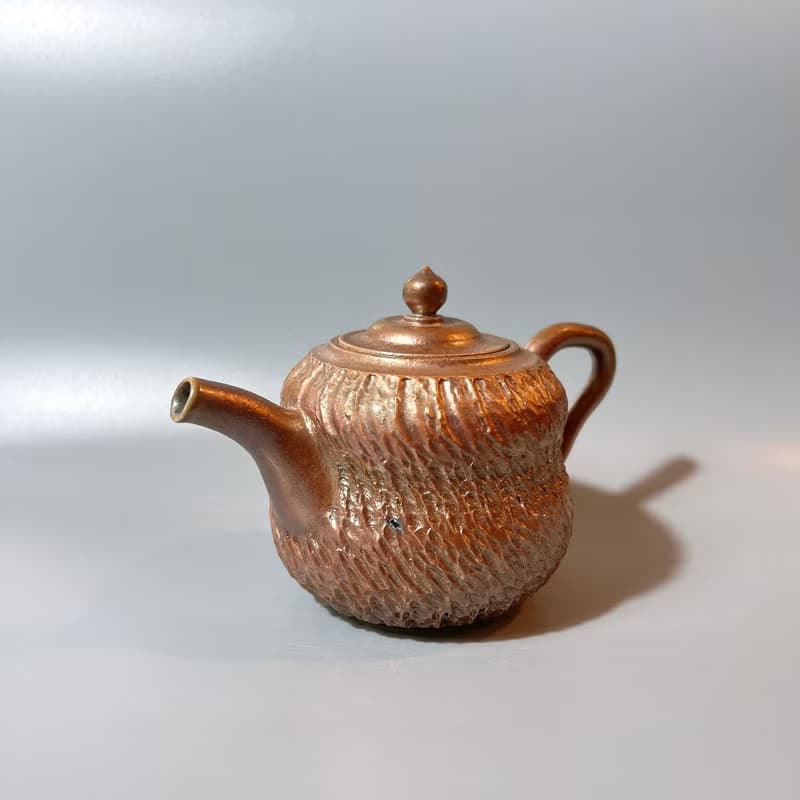 柴燒金屬光澤金彩風化肌理茶壺 / 容量200cc