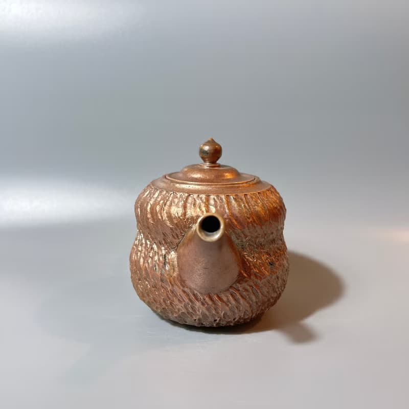 柴燒金屬光澤金彩風化肌理茶壺 / 容量200cc