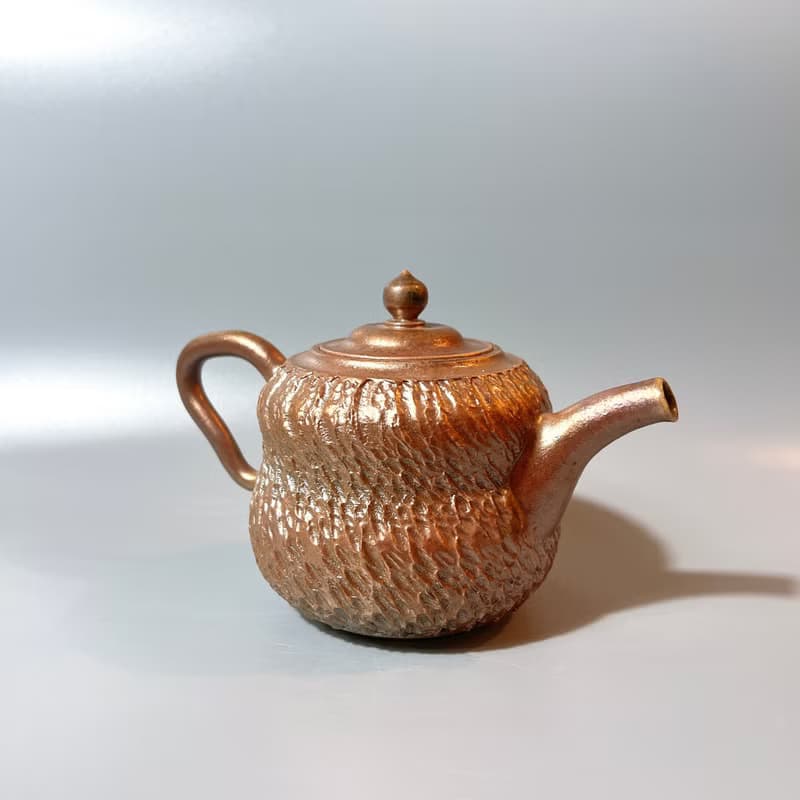 柴燒金屬光澤金彩風化肌理茶壺 / 容量200cc