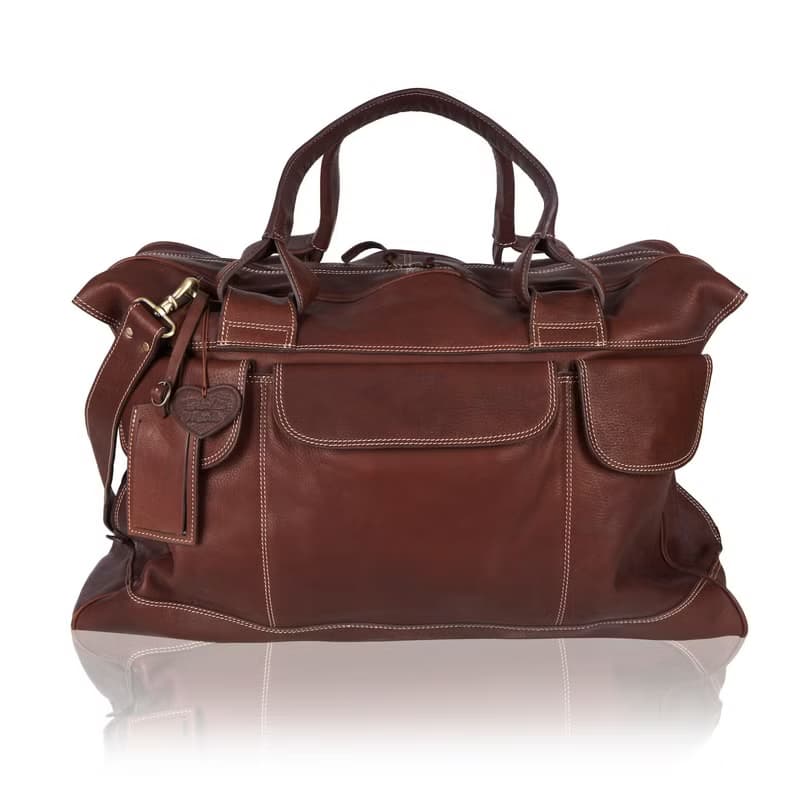 Handmade, Soft Leather Luggage Bag, Holdall, Travel, Business Bag, Overnight Bag