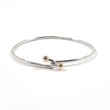 【日本直送 中古美品】ティファニー TIFFANY&Co. バングル ブレスレット フック&アイ ラブノット スターリングシルバー/K18