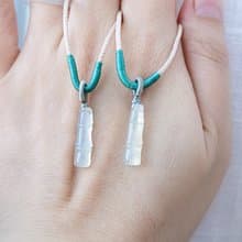 【親翠】天然翡翠 高冰起瑩剛仿真竹節小精品項鍊 | 種水超好