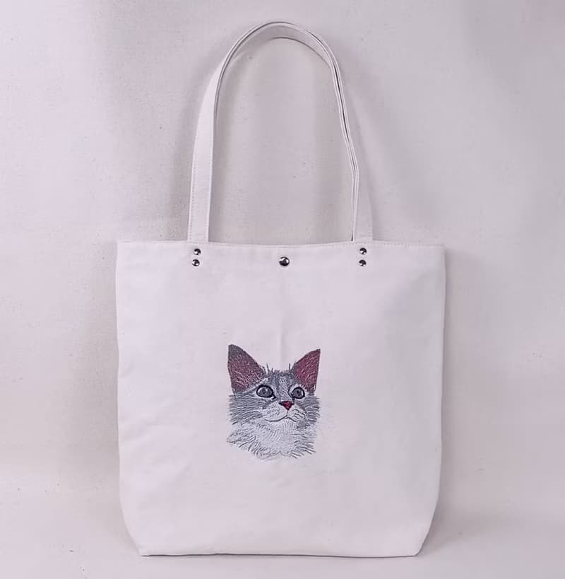 貓  刺繡  手提袋  補習袋 帆布包 (小)