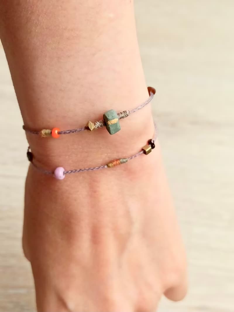 手編雙圈南美蠟線彩繩手鏈(兩色可選)