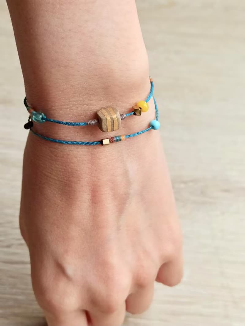 手編雙圈南美蠟線彩繩手鏈(兩色可選)