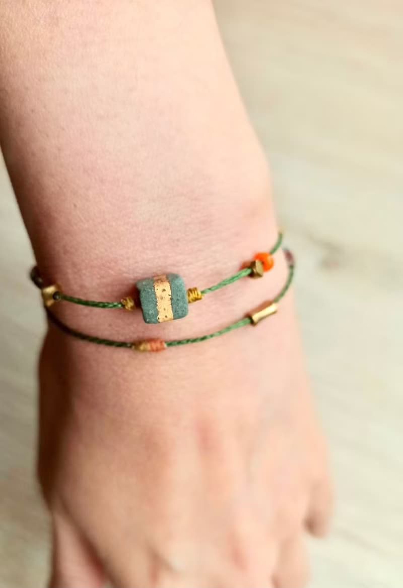 手編雙圈南美蠟線彩繩手鏈(兩色可選)