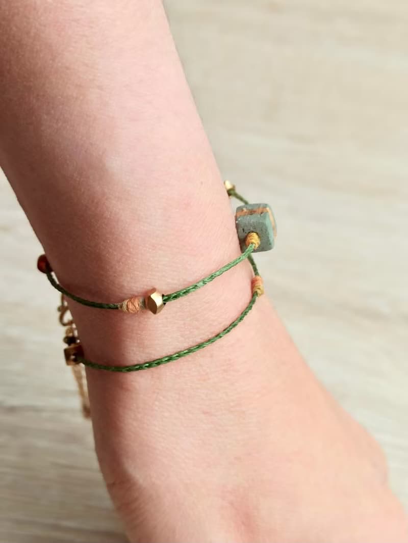 手編雙圈南美蠟線彩繩手鏈(兩色可選)