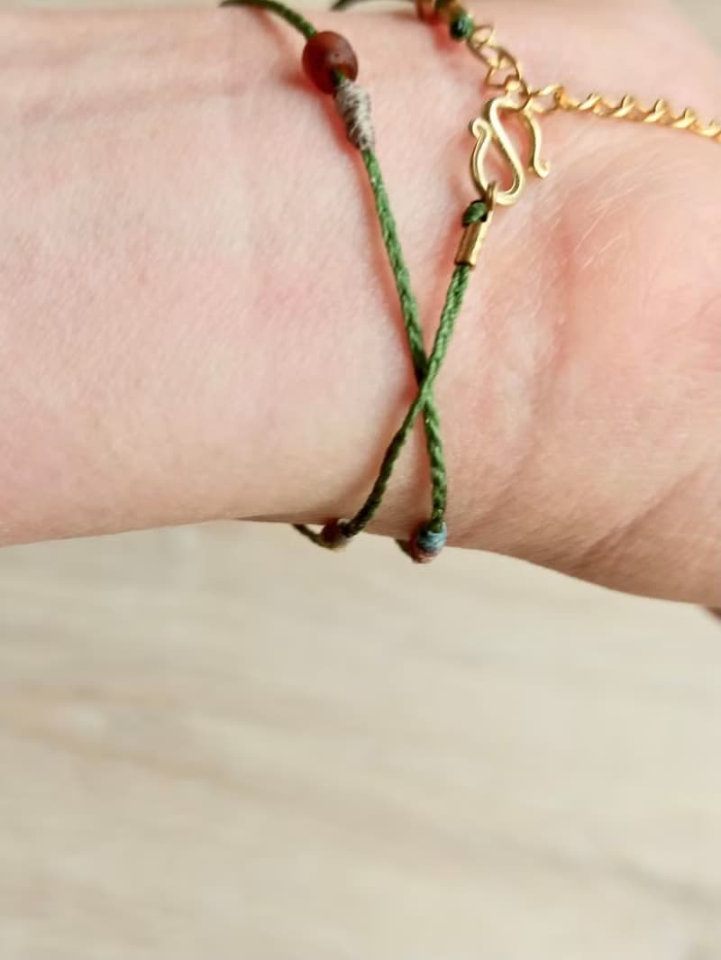 手編雙圈南美蠟線彩繩手鏈(兩色可選)