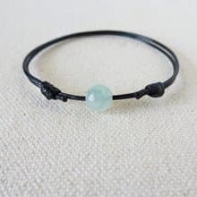 本命年【幸運石】冰飄花翡翠韓國蠟線手鍊*Lgc06*招財、開運