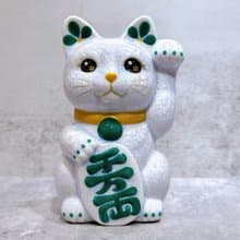 【翠藤招財】日本清水燒招財貓 | 花結晶 藤 千万両 左