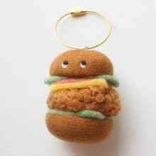 羊毛氈手作 快餐漢堡 鑰匙圈/鑰匙扣 原創食物系列 閨蜜交換禮物
