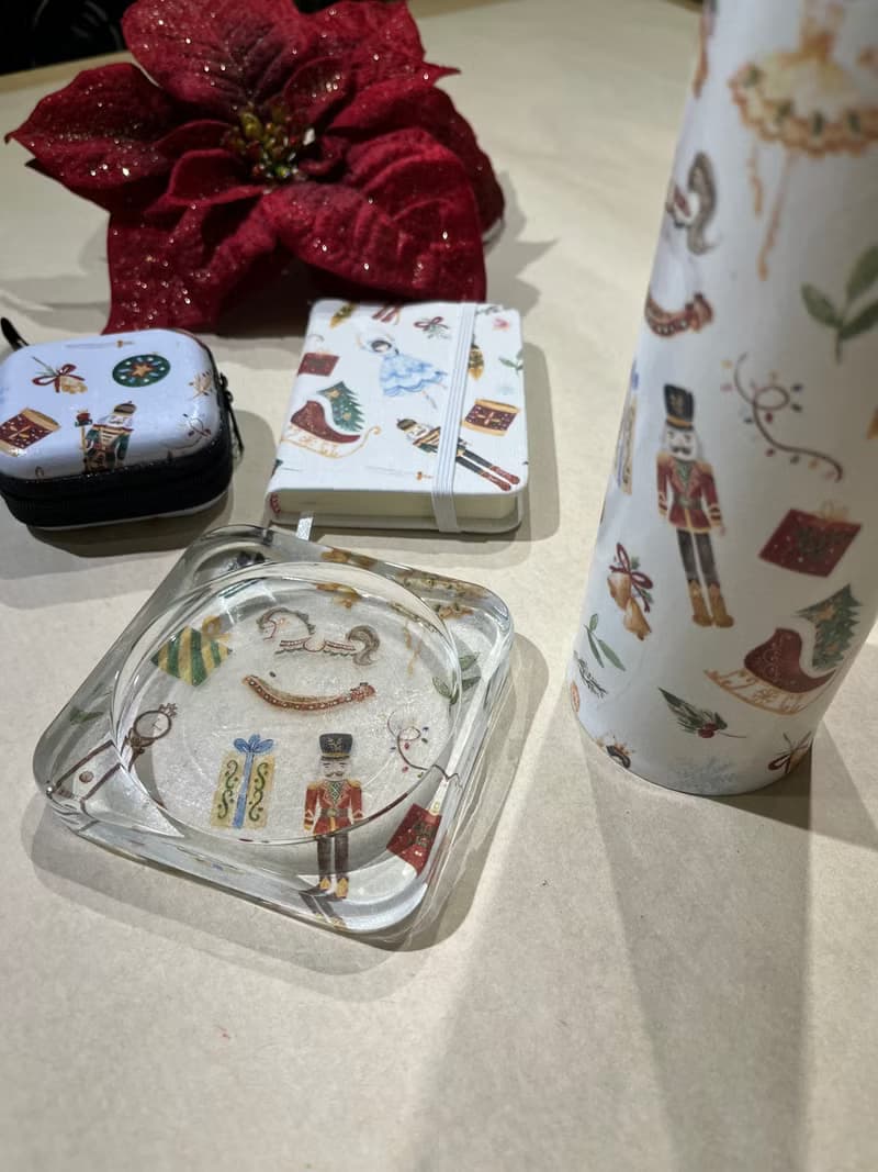 聖誕交換禮物 保溫瓶 日記本 收納盒 杯墊燭台 蝶古巴特 紙藝拼貼