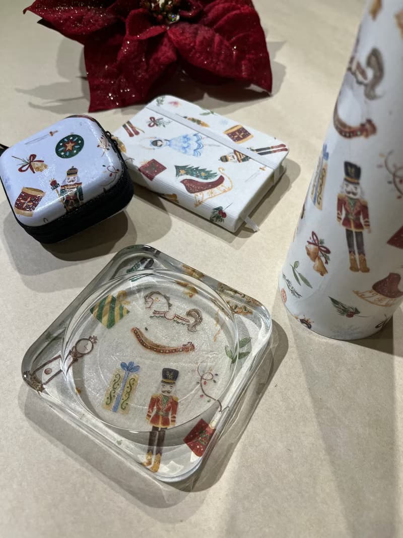 聖誕交換禮物 保溫瓶 日記本 收納盒 杯墊燭台 蝶古巴特 紙藝拼貼