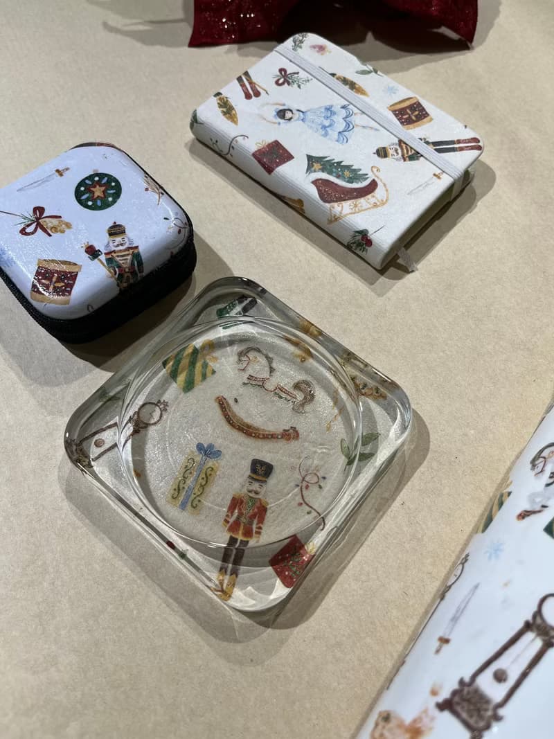 聖誕交換禮物 保溫瓶 日記本 收納盒 杯墊燭台 蝶古巴特 紙藝拼貼