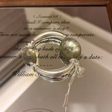 高品質綠幽靈綠碧璽雲母礦大蛋面S925純銀圓鐲設計款手鏈