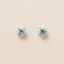 【Second Earrings】 鉑金海藍寶石耳環