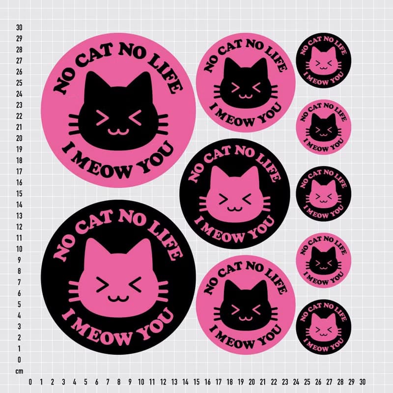 No cat no life 貓咪 防水貼紙組合 可貼筆電 行李箱 汽機車 263