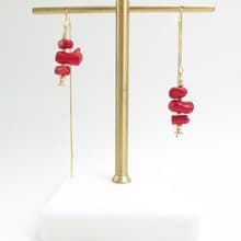 【生日禮物】COLE COOL原創珊瑚純銀耳線耳環 可拉長短