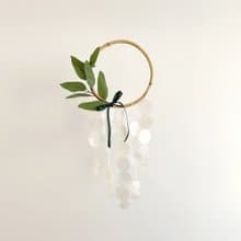 PRE-MADE| Brisbane Florist-Eucalyptus Wreath(L) |Shell Wind Chime Mobile| #0-622