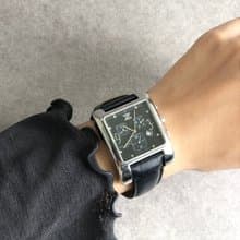 【 日本直送　名牌中古包 】CELINE セリーヌ 腕時計 ブラック クロノグラフ ブラゾン レザー クウォーツ vintage ヴィンテージ yvw3tu