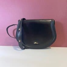 Longchamp金屬logo黑色皮革斜孭袋腋下包肩背袋 日本中古Vintage