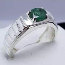 Unheated Untreated Rich Green Emerald Ring Dark Green Emerald Band Emerald Stone