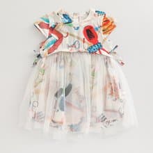 BIR  花版網紗連身裙