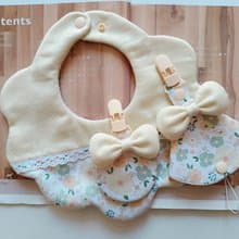 【11/14後出貨】 蝴蝶結 可拆二合一奶嘴夾  平安符袋 圍兜