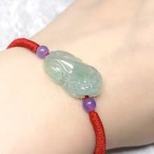 【招財神獸】冰種貔貅編織手鍊 | 天然緬甸翡翠 | 小手圍 | 送禮
