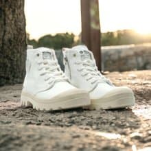 PALLADIUM PAMPA 9色經典拉鍊款潮流帆布軍靴 白 79101-116