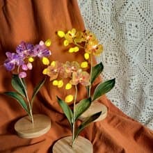 蘭花燈 • 沾浸藝術花【龍年•賀年別注】。小夜燈。生日禮物