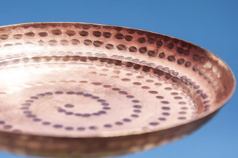 紅銅盤/復古手工銅飾品盤/手工紅銅盤/置物盤/露營餐具-敲打點點