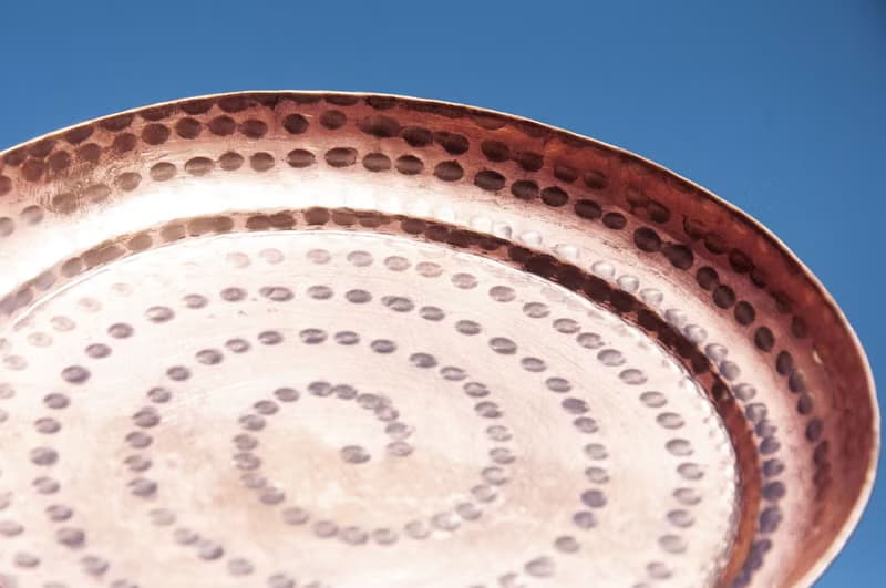 紅銅盤/復古手工銅飾品盤/手工紅銅盤/置物盤/露營餐具-敲打點點