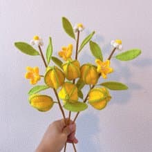 手作鉤織閃耀星芒可愛楊桃插牌擺飾