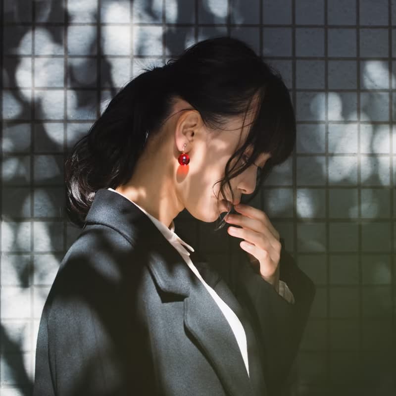 ORBピアス/イヤリング -Red Amber-