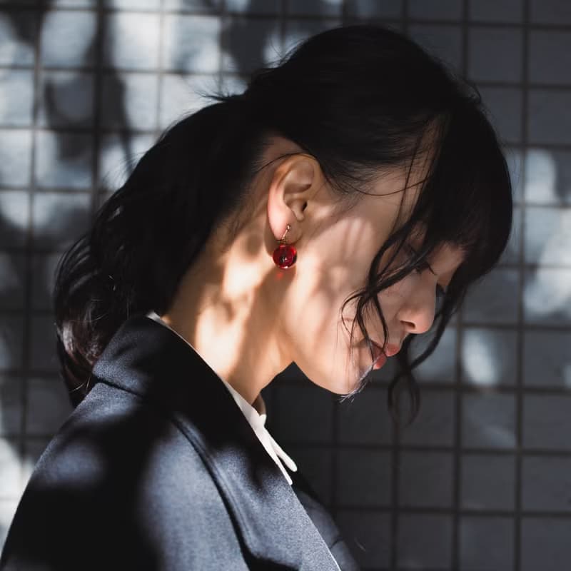 ORBピアス/イヤリング -Red Amber-