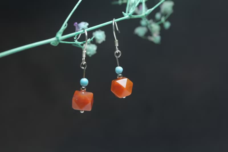 【南紅耳墜】天然南紅瑪瑙 S925銀耳墜 簡約大方耳飾耳環