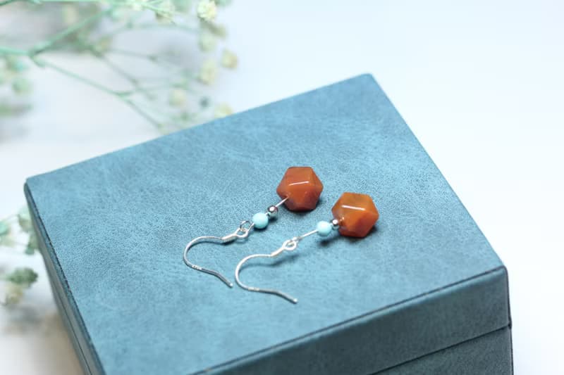 【南紅耳墜】天然南紅瑪瑙 S925銀耳墜 簡約大方耳飾耳環