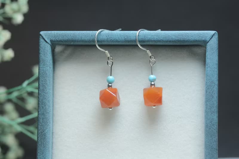 【南紅耳墜】天然南紅瑪瑙 S925銀耳墜 簡約大方耳飾耳環