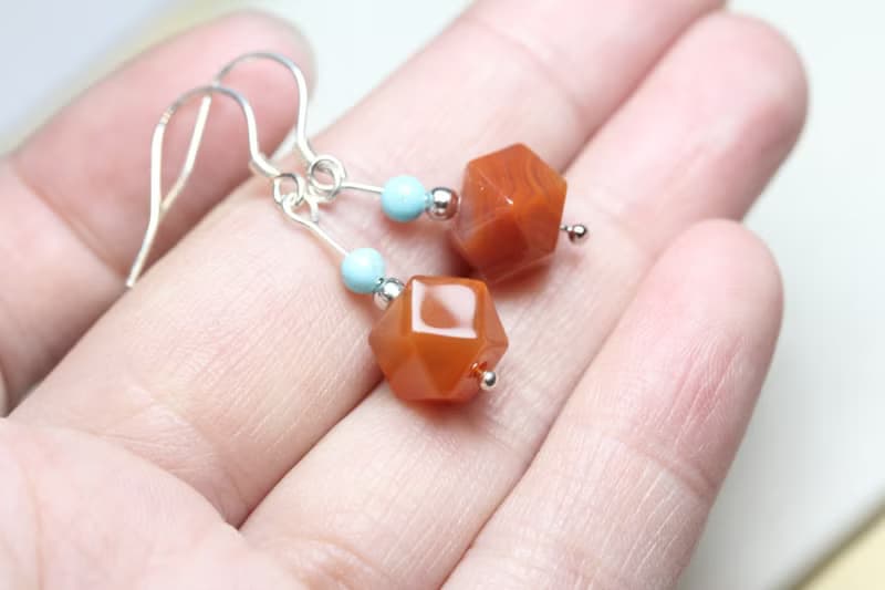 【南紅耳墜】天然南紅瑪瑙 S925銀耳墜 簡約大方耳飾耳環