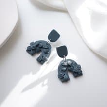 Gwen 原創設計 手工軟陶 花卉雕塑耳環 925純銀耳針 polymer clay