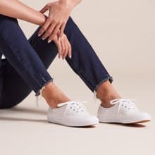 KEDS 經典真皮休閒鞋平底小白鞋9191W110015