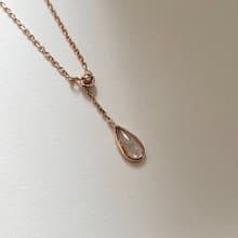 露珠灰月光石項鍊/ 玫瑰金/ Y字鍊/水晶/A.pearl