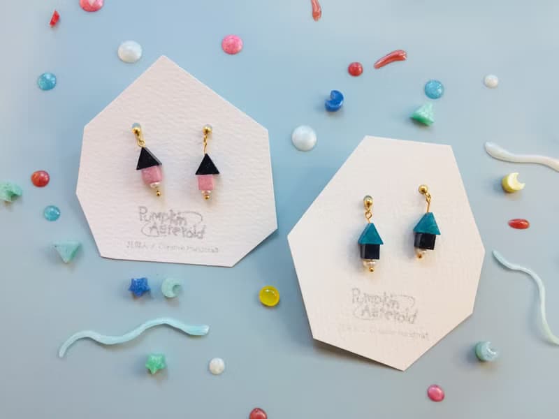 你好彩色系列-糖果房子 耳環/耳飾