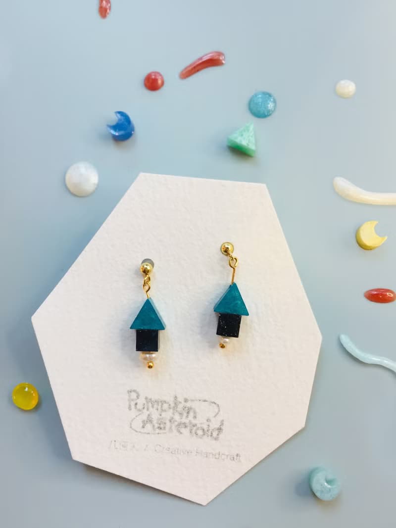 你好彩色系列-糖果房子 耳環/耳飾