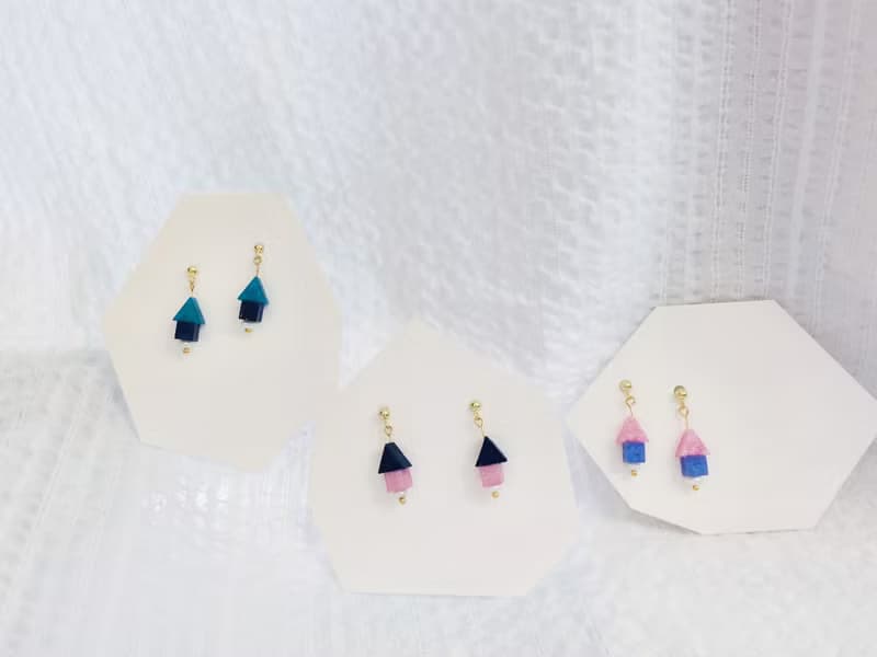 你好彩色系列-糖果房子 耳環/耳飾