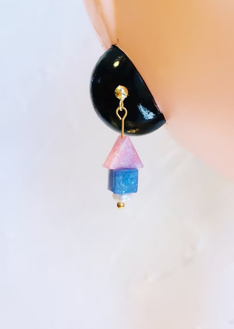 你好彩色系列-糖果房子 耳環/耳飾