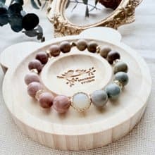 星野煙光手鍊・霧粉阿拉善瑪瑙 × 柔彩原礦珠